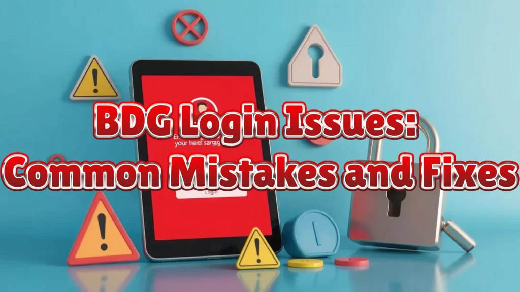 illustration text 'BDG Login Issues, common mistakes, and fixes