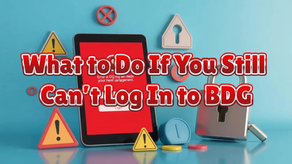 illustration text 'what to do if you can't still login to bdg'