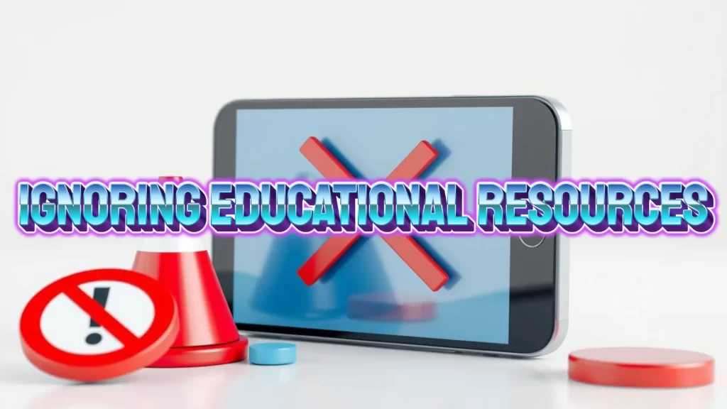 illustration text 'ignoring educational resources'