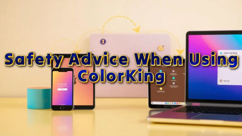 image text: safety advice when playing colorking