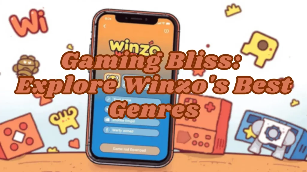 illustration text 'Gaming Bliss: Explore Winzo's Best Genres'