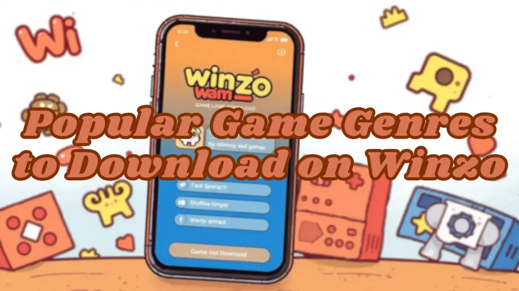 illustration text 'popular game genres to download winzo'