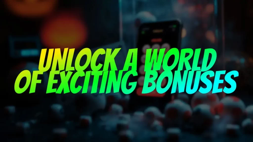 illustration text 'unlock a world of exciting bonuses'